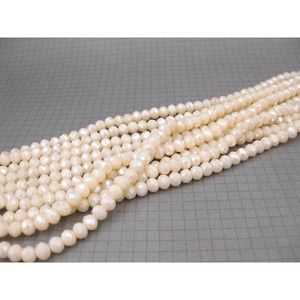Opaque Light Peach Crystal Rondelles 6x4mm Bead Strand Jewelry Making Supplies